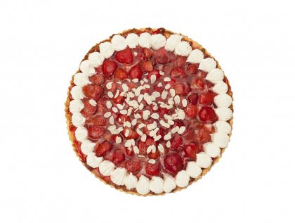 Торт песочный клубника со сливками