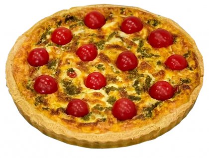 Тарт с моцареллой, черри и песто