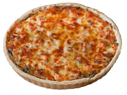 Тарт с красной рыбой и брокколи