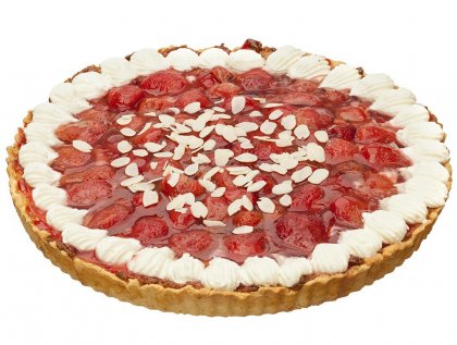 Торт песочный клубника со сливками